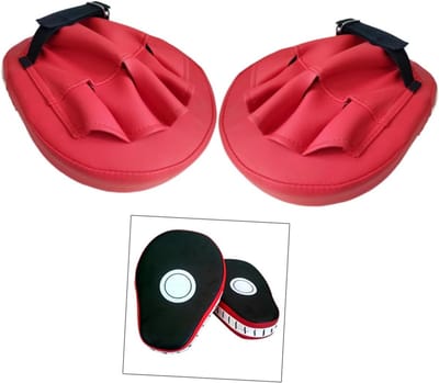 Kickboks Trainingspads - Thaise Pads - Stoten Training - Ergonomisch Ontwerp - 26 x 19 x 4.5 cm - Rood
