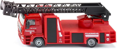 SIKU 2114, Brandweer-draailadder, schaal 1:50, metaal/kunststof, uittrekbare en volledig draaibare ladder