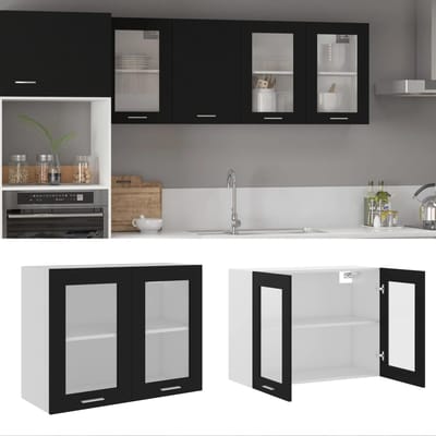 vidaXL - Bovenkast - Lyon - 80x31x60 - cm - bewerkt - hout - zwart