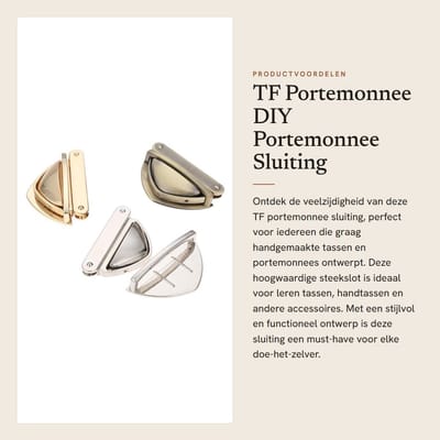 Dailygoods- Portemonnee Sluiting Push Lock - Steekslot - DIY Tas Accessoire - Leren Tas Beugel - Antiek Messing - Hoogwaardig Metaal - Tasgesp