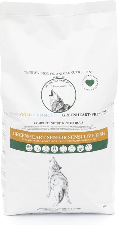 Greenheart hondenvoer Senior Sensitive Fish 12 kg - Hond