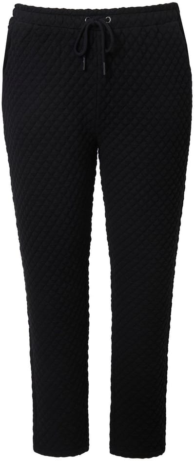 Angel of Style - Dames - Joggingbroek Loose Fit geruit stikpatroon - Zwart - Maat 42