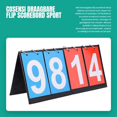 Dailygoods- Scorebord Draagbaar - Flip Scorebord - Cijfer Scorebord - Sport Scorebord - Waterdicht - Flexibel en Duurzaam - Sportteller