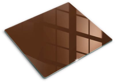 Wallfluent Glazen Snijplanken - Bruin Snijplanken Glas - 60 cm x 52 cm - Bruin Snijplanken van Glas - Glazen Hakplank - Snijplank van Glas met Print - Antislip Keuken Snijplank Glas