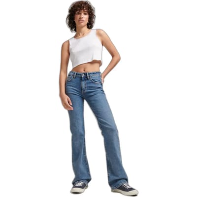 Superdry Vintage Mid Rise Slim Flare Jeans Blauw 29 / 30 Vrouw