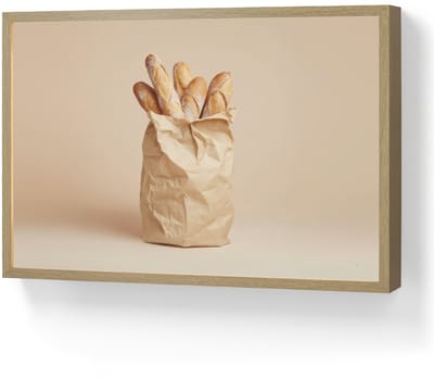 Wandlamp 60x40 cm - Oplaadbaar - Baguette - Brood - Stokbrood - Beige - Wandlampen binnen woonkamer - Slaapkamer lamp - Decoratieve nachtlamp - Vloerlamp draadloos