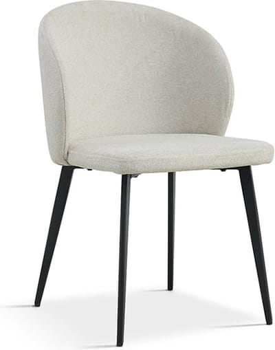 Stoel Lena Beige - Stof - Set van 4 - Zithoogte 46 cm - Zitdiepte 45 cm