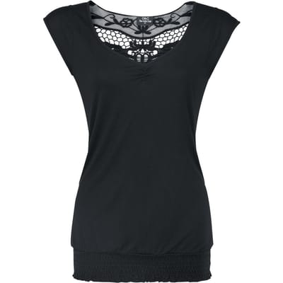 Gothicana by EMP - Gothic T-shirt - Backlace - S tot XL - voor Vrouwen - zwart
