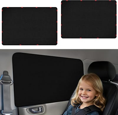 Magnetische Auto Gordijnen voor Kinderen en Huisdieren, UV Bescherming en Privacy, 2 Pack 100 x 54 cm