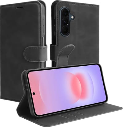 Just in Case hoesje geschikt voor Samsung Galaxy A37 Hoesje met Pasjeshouder - Premium Bookcase - Zwart