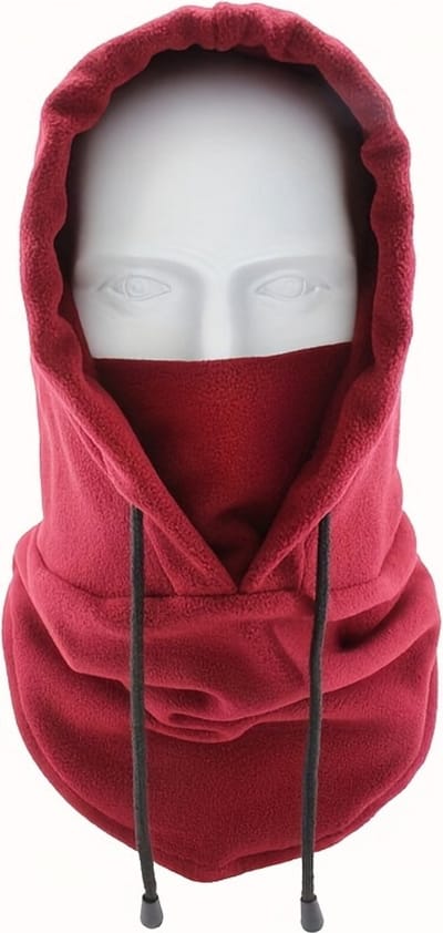 Nivard Nekwarmer - Heren - Dames - Fleece - Motor - Bandana - Masker - Colsjaal - Winter - Sjaal - Gewatteerd - Skiën - Hoodie - Wijn Rood