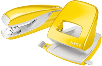 leitz nietmachine- & perforator-set nexxt wow- geel-metallic