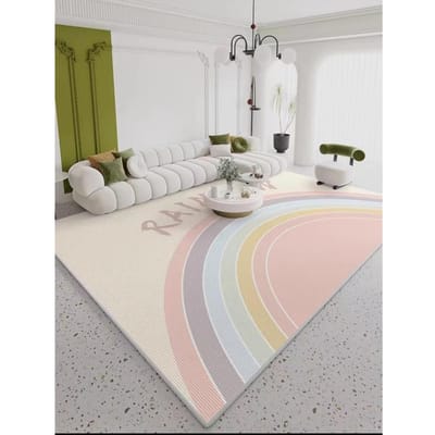 Tapis Pile Cristal Luxe Léger Salon Canapé Table Basse Chambre Étanche Essuyable Lavable Sans Entretien Tapis de Sol 120*160cm