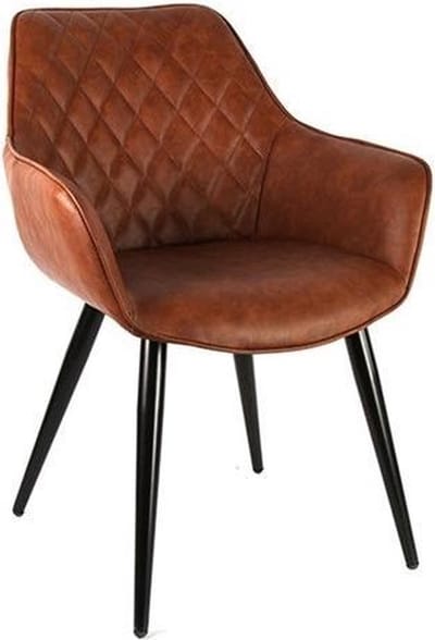 Countryfield Eetkamerstoel Cordoba 60 X 84 Cm Kunstleer/staal Cognac