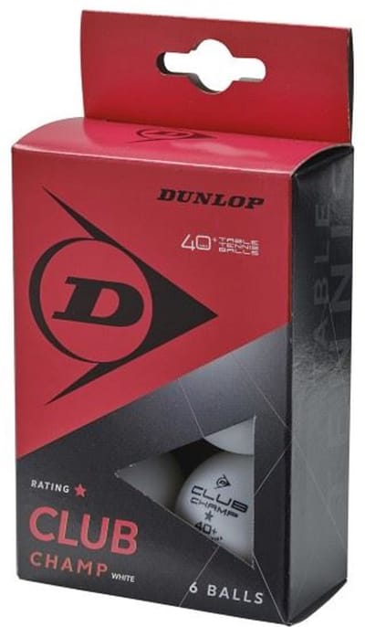 Dunlop - 40+ Club Champ - Wit- 6 Tafeltennisballen