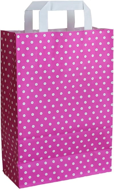 Papieren draagtassen - Geschenkzakjes - Winkelverpakking - Platte hengsels - 32 x 40 cm - Roze