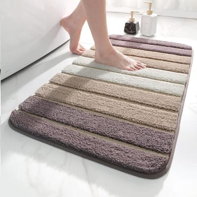 Zachte en Absorberende Badmat 50x80cm, Antislip Microvezel, Machinewasbaar voor Badkamer en Douche, Beige