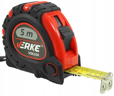 Verke Meetlint 5m x 24mm Geel - Precisiemeetlint met magneet
