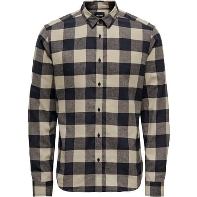 ONLY and SONS Longsleeve - ONSGUDMUND LS CHECKED SHIRT NOOS - S tot L - voor Mannen - navy