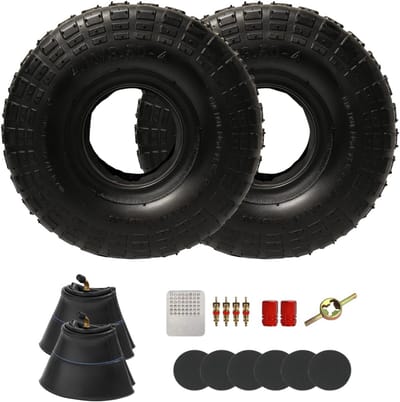 Set van 2 4.10/3.50-4 banden en binnenbuizen 10 inch heavy duty geschikt voor handtruck kruiwagen trolley dolly en tuinwagen