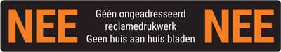 Nee Nee Sticker - Brievenbus sticker - Premium kwaliteit - Mat zwart - 150 x 28 mm