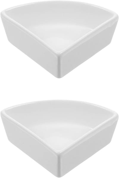 Hamster Hoektoilet - Voederbak Driehoek - Voeren en Water Geven - Keramisch Materiaal - 7.7 x 7.7 x 3.5 cm