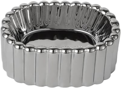 Sleutelbakje Decoratie - Opbergbakje Sieraden - Entree Organiseren - Keramiek - Klein formaat - Zilverkleurig