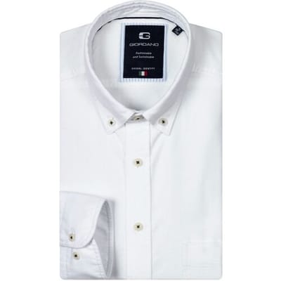 Giordano Overhemd Brando Classic Brushed Oxford Uni Color Button-Down Optical White / male