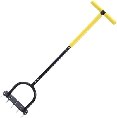 Grasbeluchter - Gazonbeluchter Bodemlucht - Gazononderhoud Tuinieren - T-Handvat Breed Voetplateau - 100 x 24.5 x 15 cm