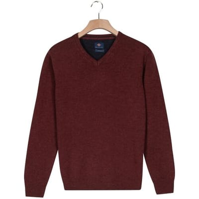 Baileys Trui V-Neck Lambswool Single Knit Deep Mauve / male