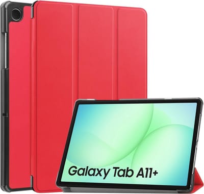 Hoes geschikt voor Samsung Galaxy Tab A11 Plus - Arara Trifold Bookcase TabletHoes - Rood