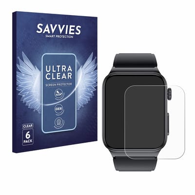 Savvies - Screenprotector voor Douself Smartwatch 1.85" - Folie Beschermfolie transparant 6 Stuks