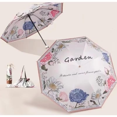 UPF50+ Opvouwbare Paraplu Dubbellaags Zon Regen Paraplu Met Opbergtas UV Bescherming Vinyl coating Parasol Zonnescherm Paraplu