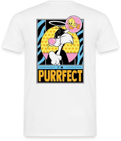 Looney Tunes Sylvester I'm Purrfect Grappig Design T-Shirt Heren