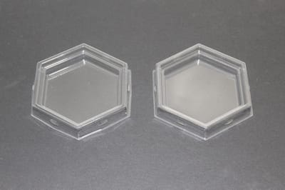 Plastic Deksel Zeshoek 8,9x7,9x1,5cm (100 stuks)