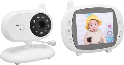 Videobabyfoon met Scherm - Babycamera Monitor - Baby in de gaten - 2-weg Audio Nachtzicht - 300 Meter Bereik - Wit