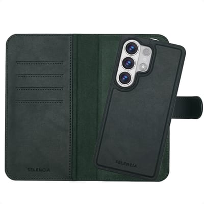 Selencia Hoesje - Geschikt voor Samsung Galaxy S26 Ultra - Olyn Uitneembare Bookcase met Magnetische Ring - Groen