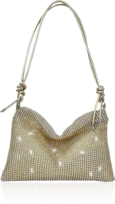 Gouden Clutch voor Avondfeest met Grote Capaciteit, Pailletten Handtas voor Bruiloft en Prom, Stijlvolle Dames Handtas 29cm * 20.5cm * 0.5cm