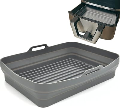 Famanu – Dienblad accessoires voor airfryer zonder olie - herbruikbaar - rechthoekig - siliconen mand