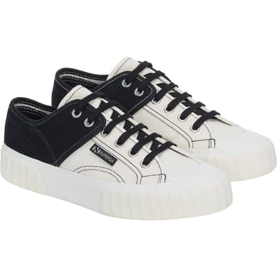 Superga Dames/Dames Kleurblok Trainers (Zwart/Blauw/Oranje)