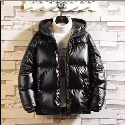 Wintermode Heren Verdikte Capuchon Losse Glanzende Katoenen Kleding Hong Kong Stijl Losse Casual Broodkleding Katoenen Kleding Heren 4XL