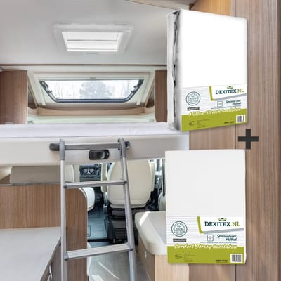 Dexitex hefbed 1 x Molton & 1 x Hoeslaken Wit / Geschikt voor Camper