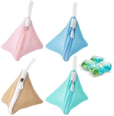 Mini wasnetjes 4-pack, kleine waszakken voor de wasmachine, ideaal voor delicate kleding en efficiënt wassen