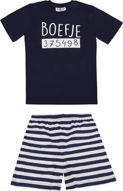 Fun2Wear - Boefje Shortama Baby | Donker Marine - Katoen - Maat 62