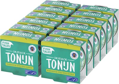 Fish Tales - Tonijn - 12 pack - Biologische Olijfolie - Hengel en Lijn - MSC