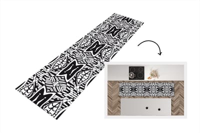 Keukenloper - Loper keuken - Patronen - Contrast - Geometrisch - 200x50 cm - Keukenloper vinyl