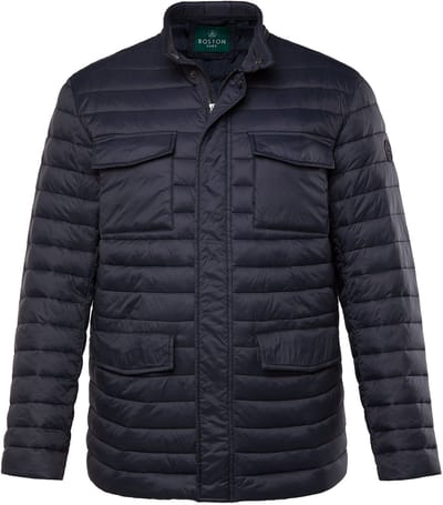 Boston Park - Heren - Gewatteerde jas opstaande kraag zakken - Navy blauw - Maat 60+