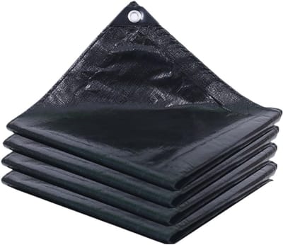 Dekzeil Voor Buiten - Afdekhoes Robuust - Veelzijdig Gebruik - Versterkte Oogjes - 210 x 210 cm - Zwart