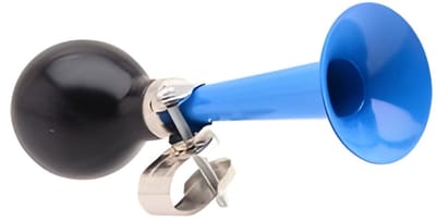 Johntoy Fiets toeter - metaal - blauw - Kinderen - Kinderfiets - luchthoorn - retro knijptoeter