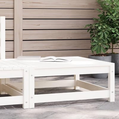 Tuinkruk Hout - Buitenpoef - Ontspannen Buiten - Massief Grenenhout - 70 x 70 x 30 cm - Wit